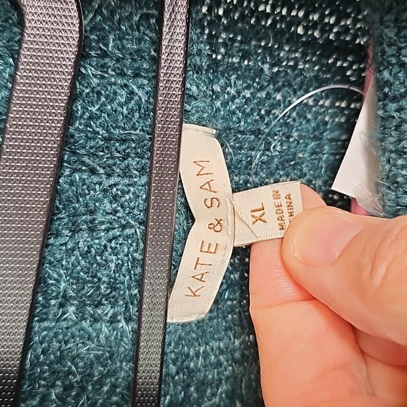 NWT Cozy Teal Eyelash Cowl Neck Knit Sweater Womens Size XL - Picture 2 of 2